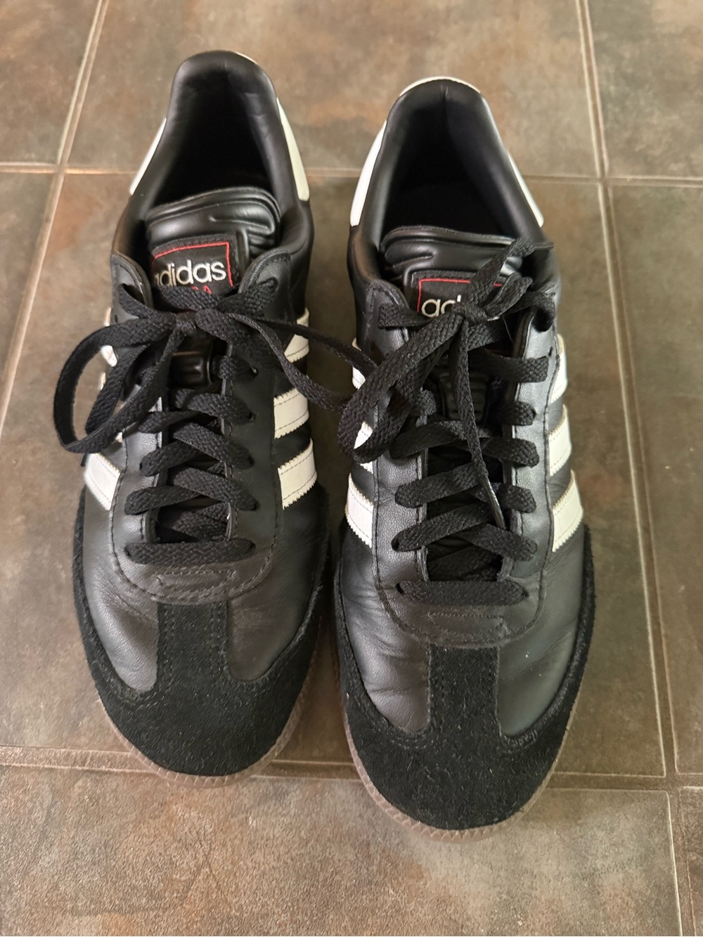 adidas Men’s Black Sneakers with White Stripes